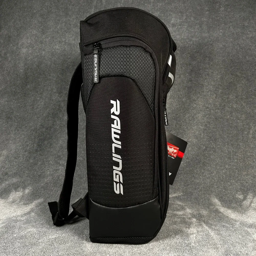 Rawlings Legion Baseball Softball Backpack Black 45L Bat Sleeves Shoe Pocket NEW